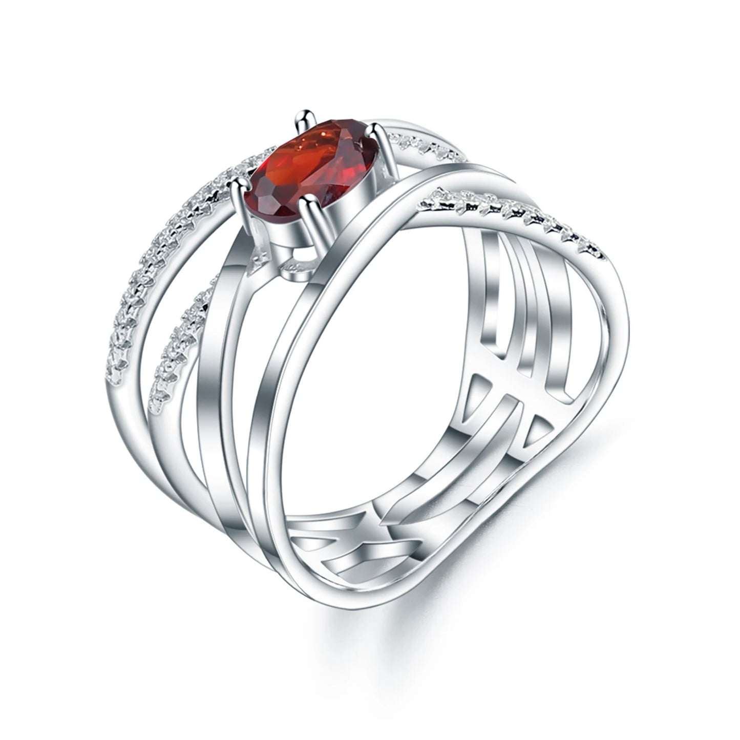925 Sterling Silver Criss-Cross Finger Ring