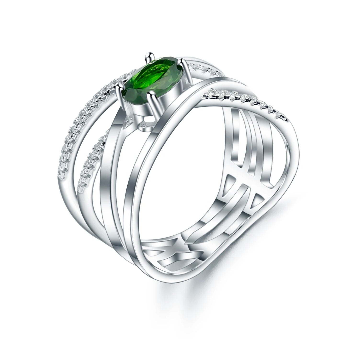 925 Sterling Silver Criss-Cross Finger Ring
