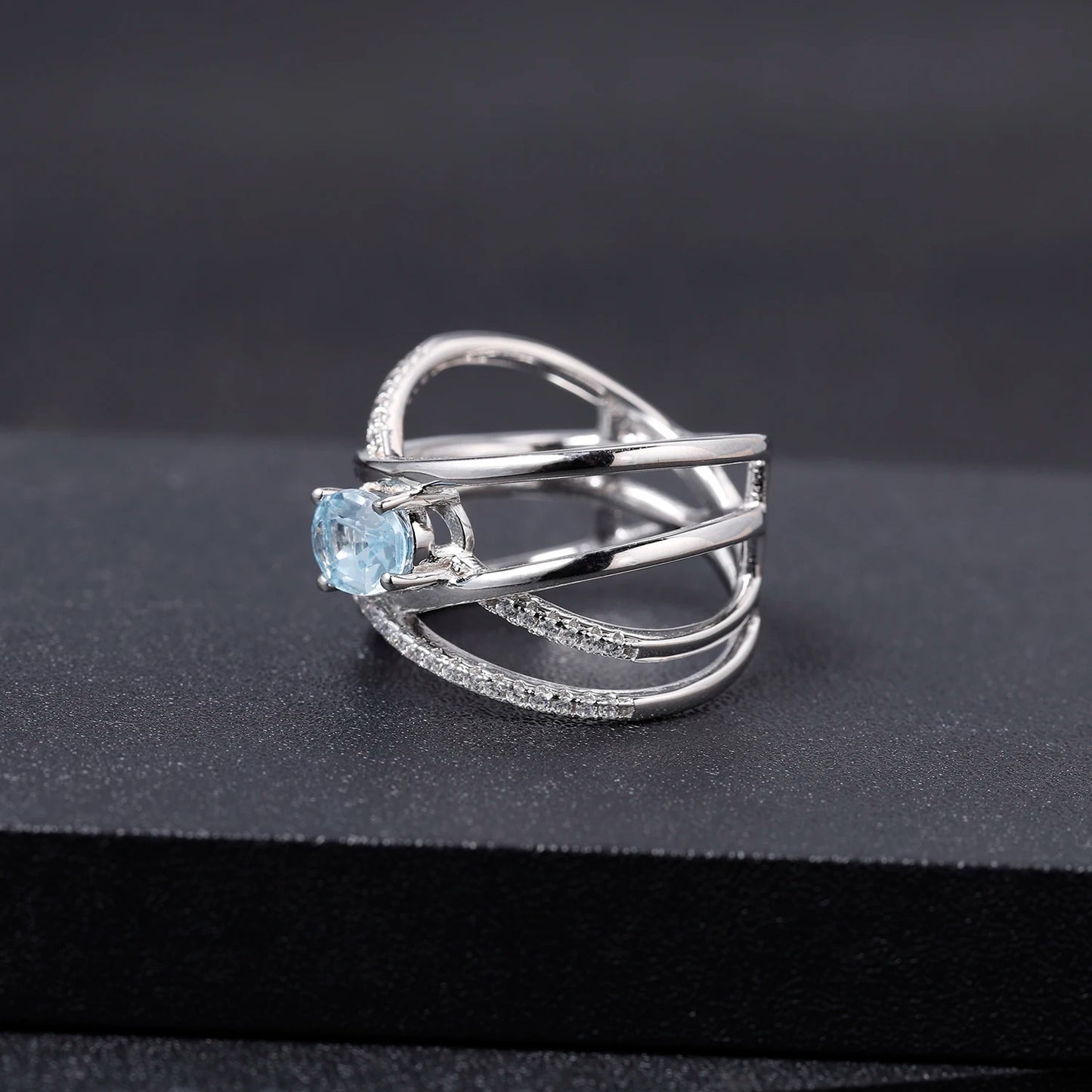 925 Sterling Silver Criss-Cross Finger Ring