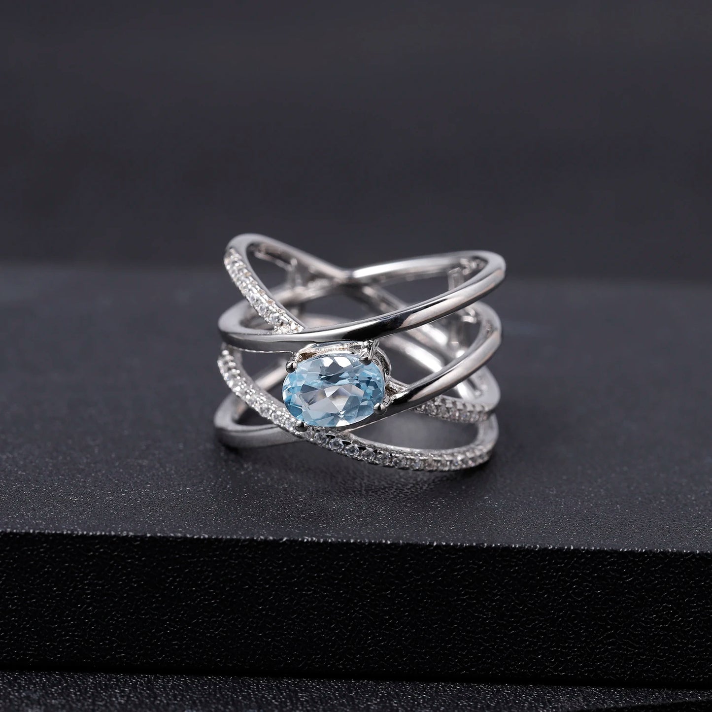 925 Sterling Silver Criss-Cross Finger Ring