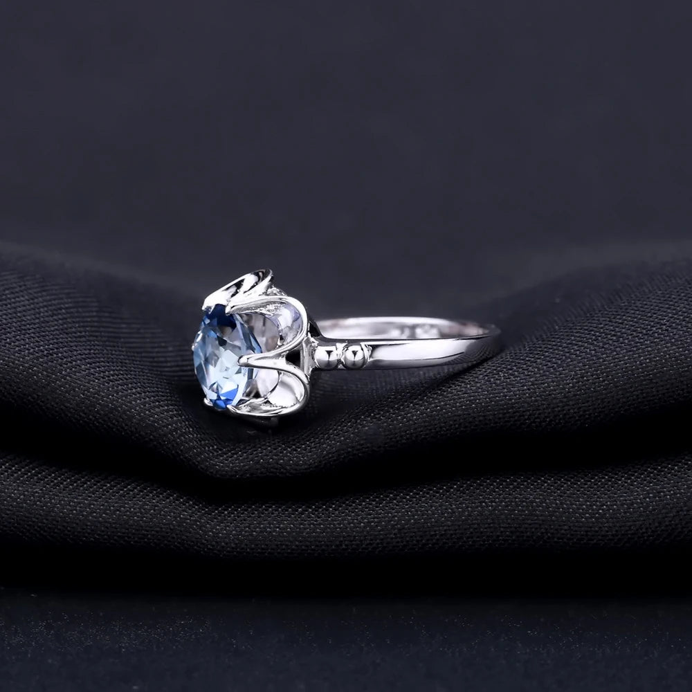 Mystic Topaz Iolite Blue Natural Gemstone Ring