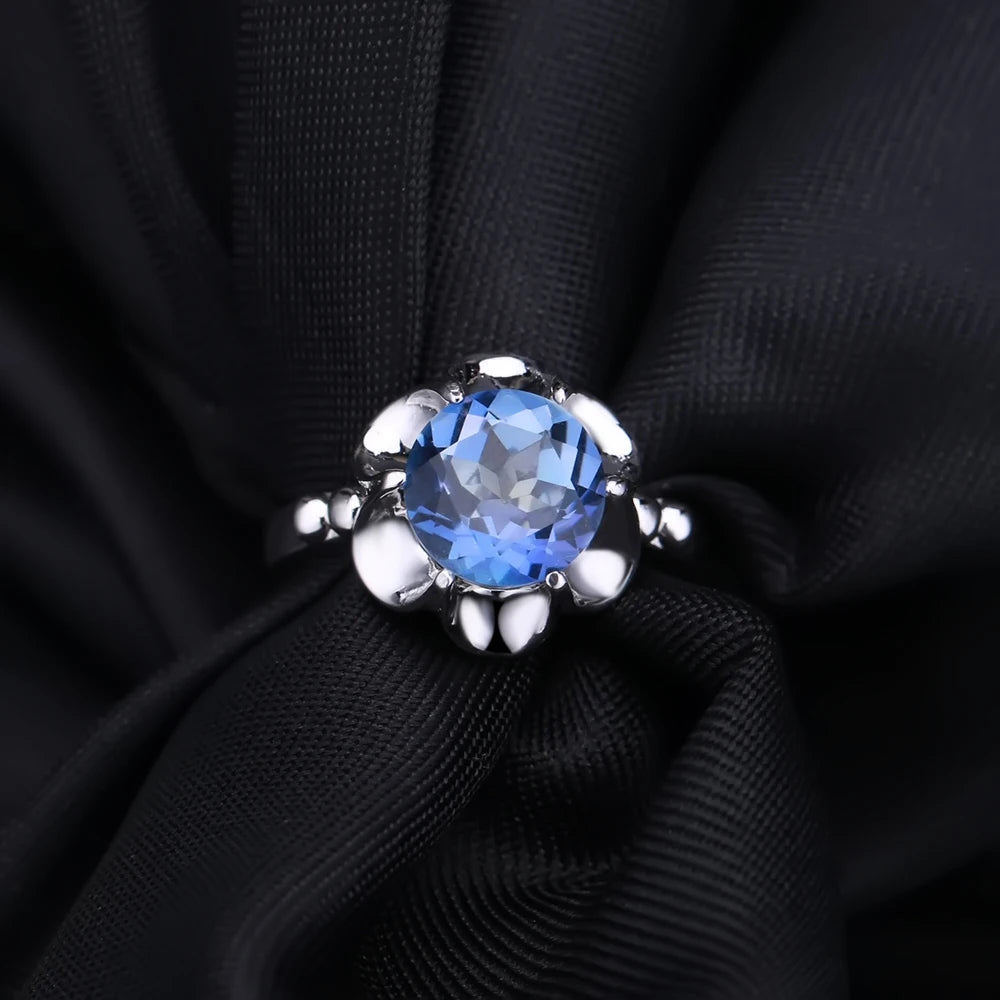 Mystic Topaz Iolite Blue Natural Gemstone Ring