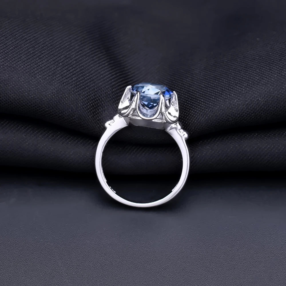 Mystic Topaz Iolite Blue Natural Gemstone Ring