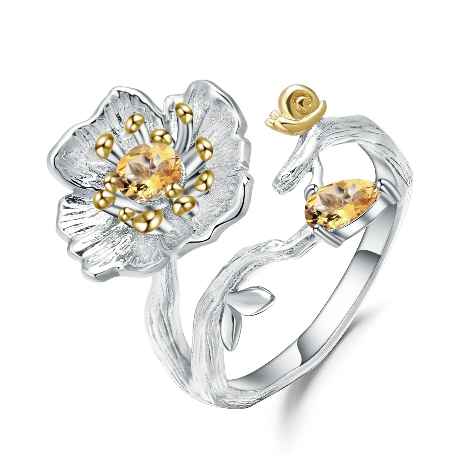 Blooming Poppies Garnet Ring