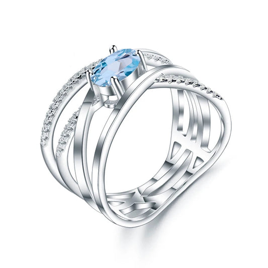 925 Sterling Silver Criss-Cross Finger Ring