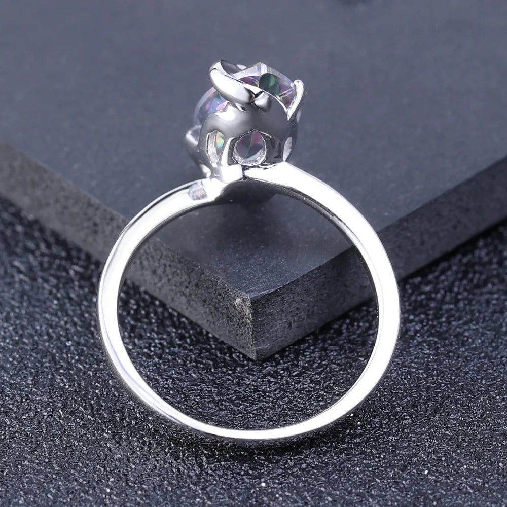 Natural Rainbow Mystic Quartz Ring