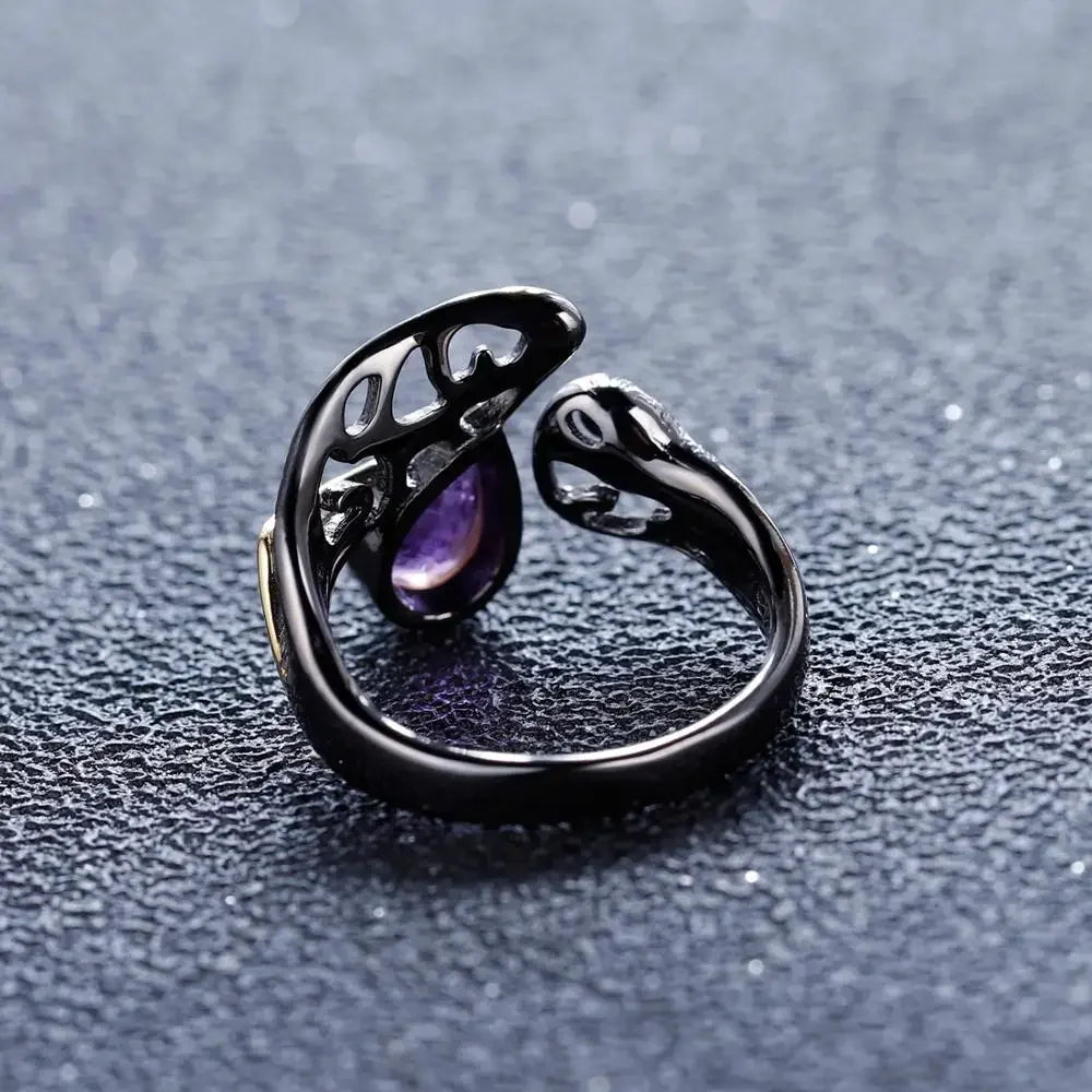Natural Amethyst Silver Ring