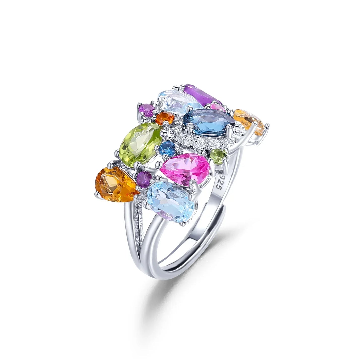 Multicolor Natural Citrine Ring