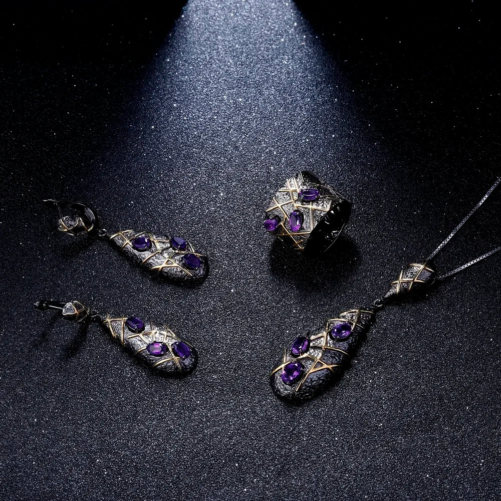 Natural Amethyst Gemstones Ring