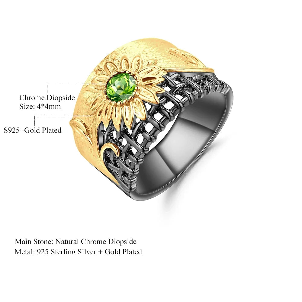 Gemstone Chrysanthemum Ring