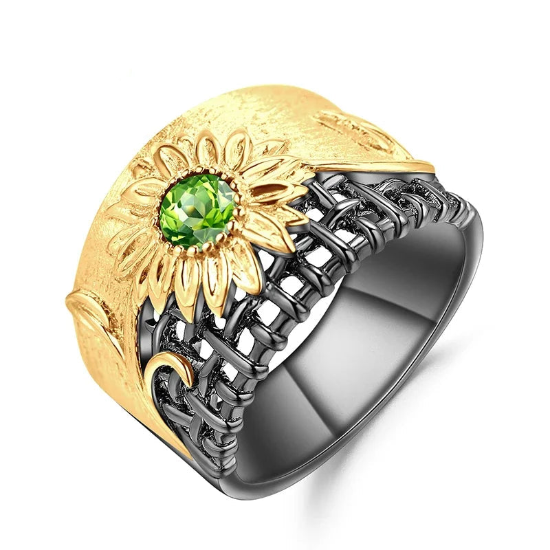 Gemstone Chrysanthemum Ring