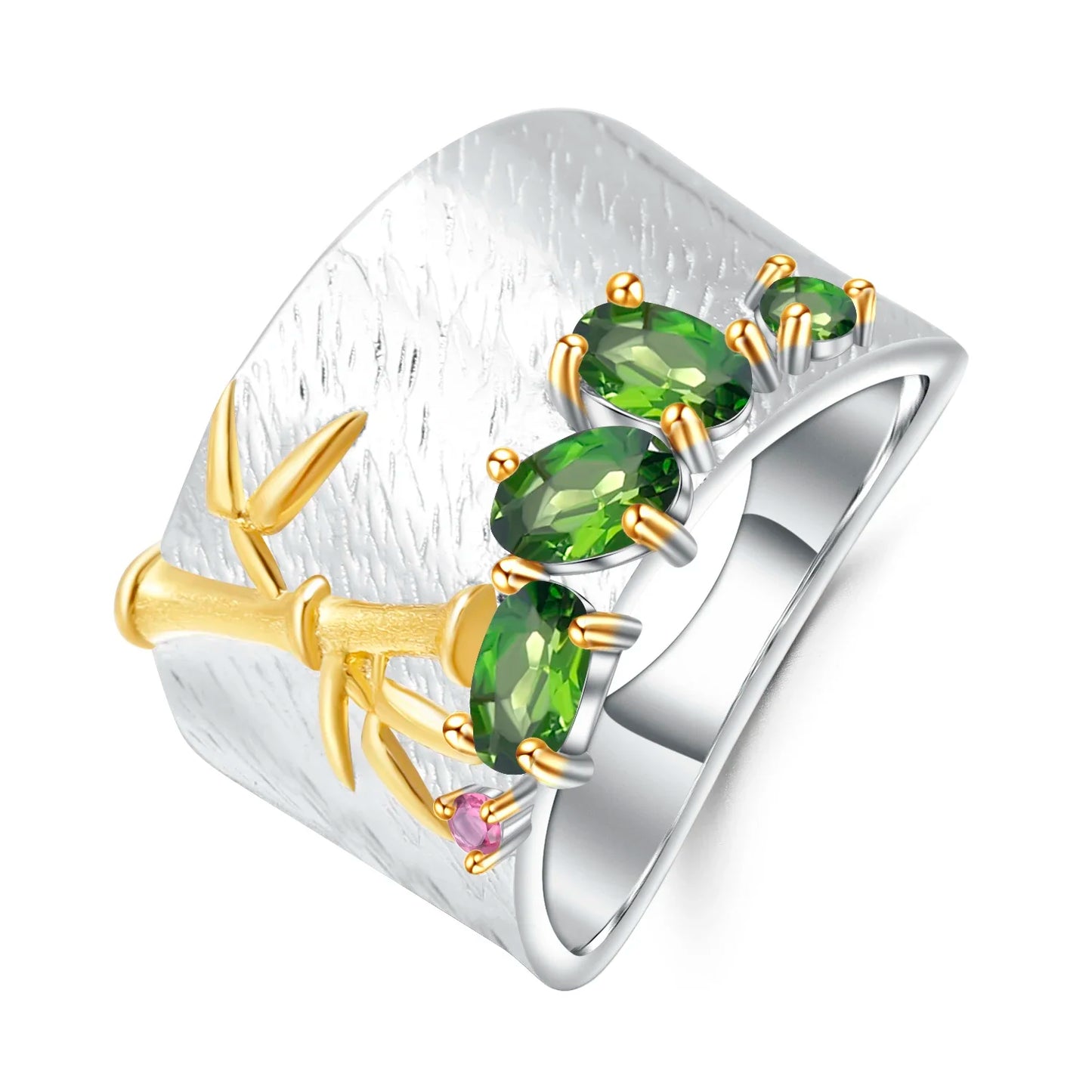 Natural Topaz Amethyst Peridot Ring