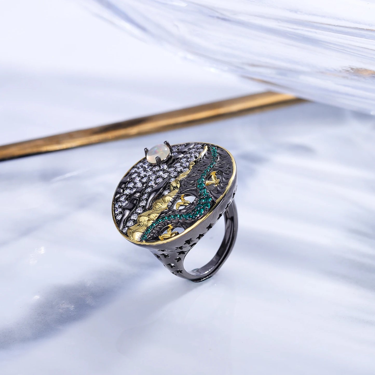 Natural Ethiopia Opal Ring