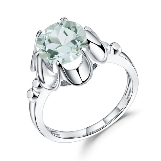 Natural Green Amethyst Ring
