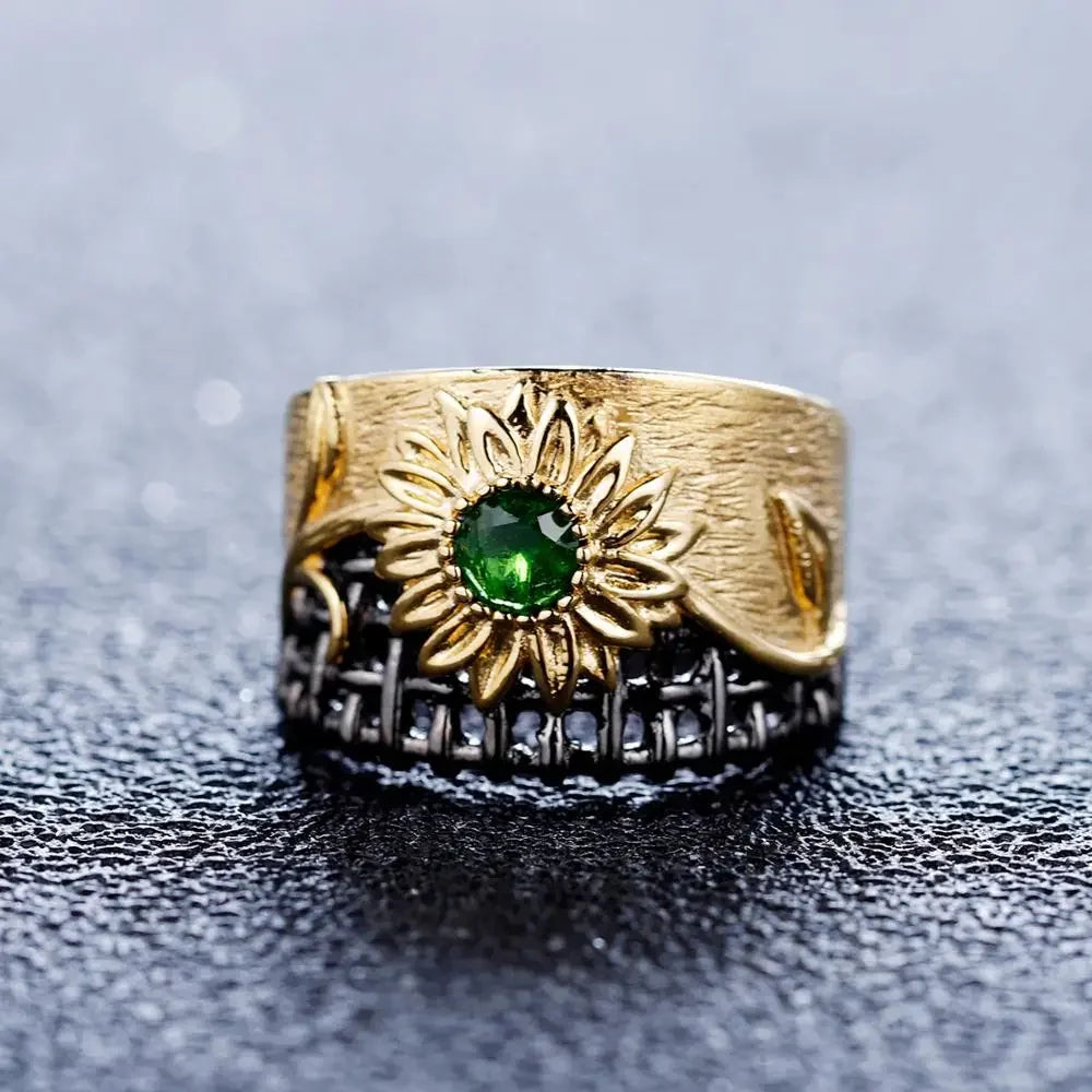 Gemstone Chrysanthemum Ring