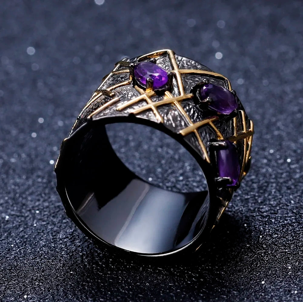 Natural Amethyst Gemstones Ring